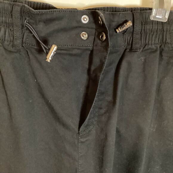 Women's Black Maxi Cargo Skirt Utility Pockets Back Slit Casual Goth Witchy - Picture 6 of 10